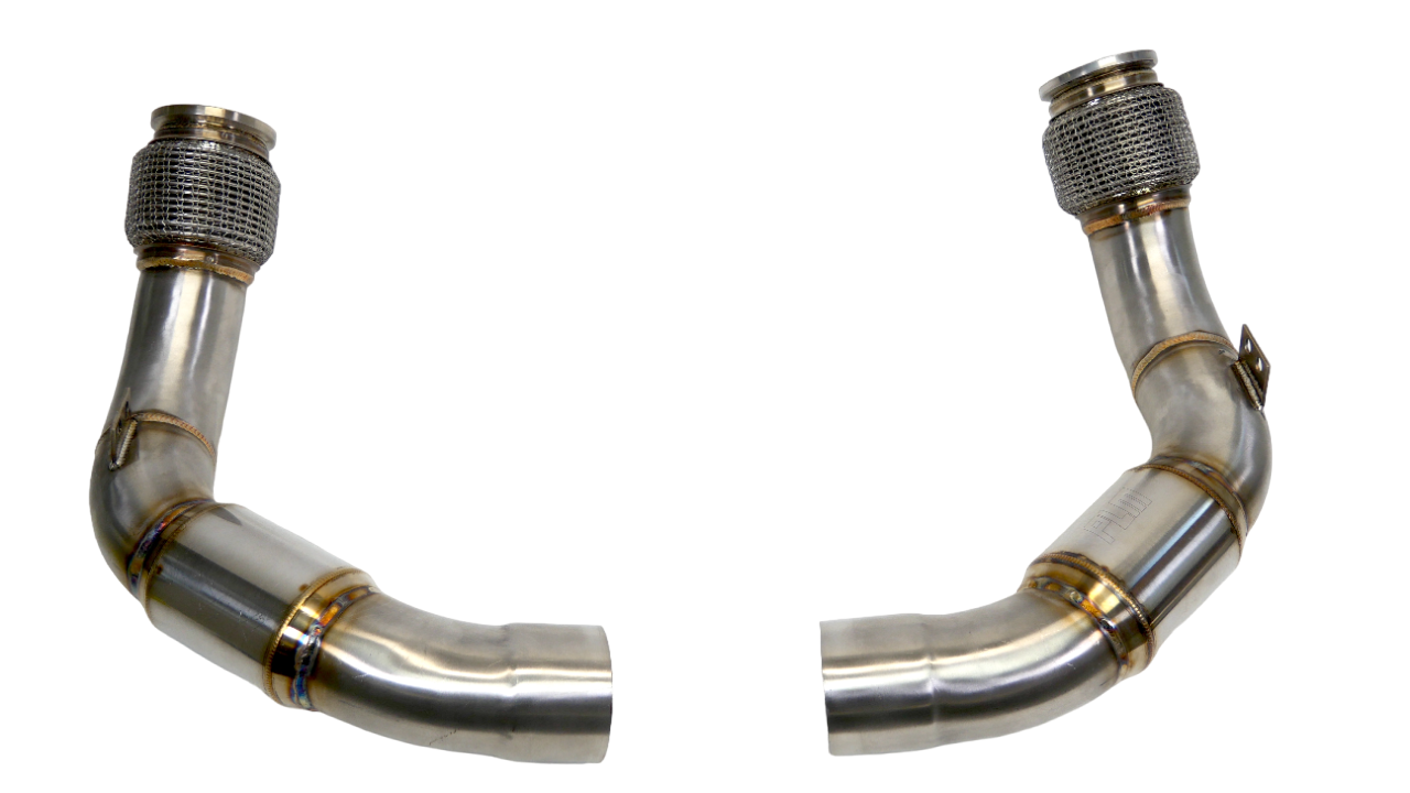 PLM BMW M5 M8 S63R Catted Downpipes F90 2018+
